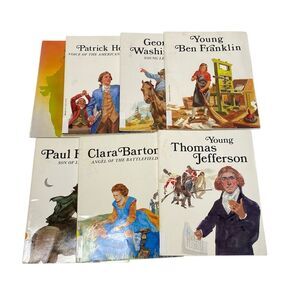 Vintage Children’s History Book Set Young Patriots Biographies 7 Books Troll Ass